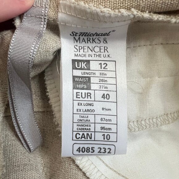 Vintage Linen Button Down Midi Skirt A-line Old Money Quiet Luxury French Girl - Picture 7 of 9